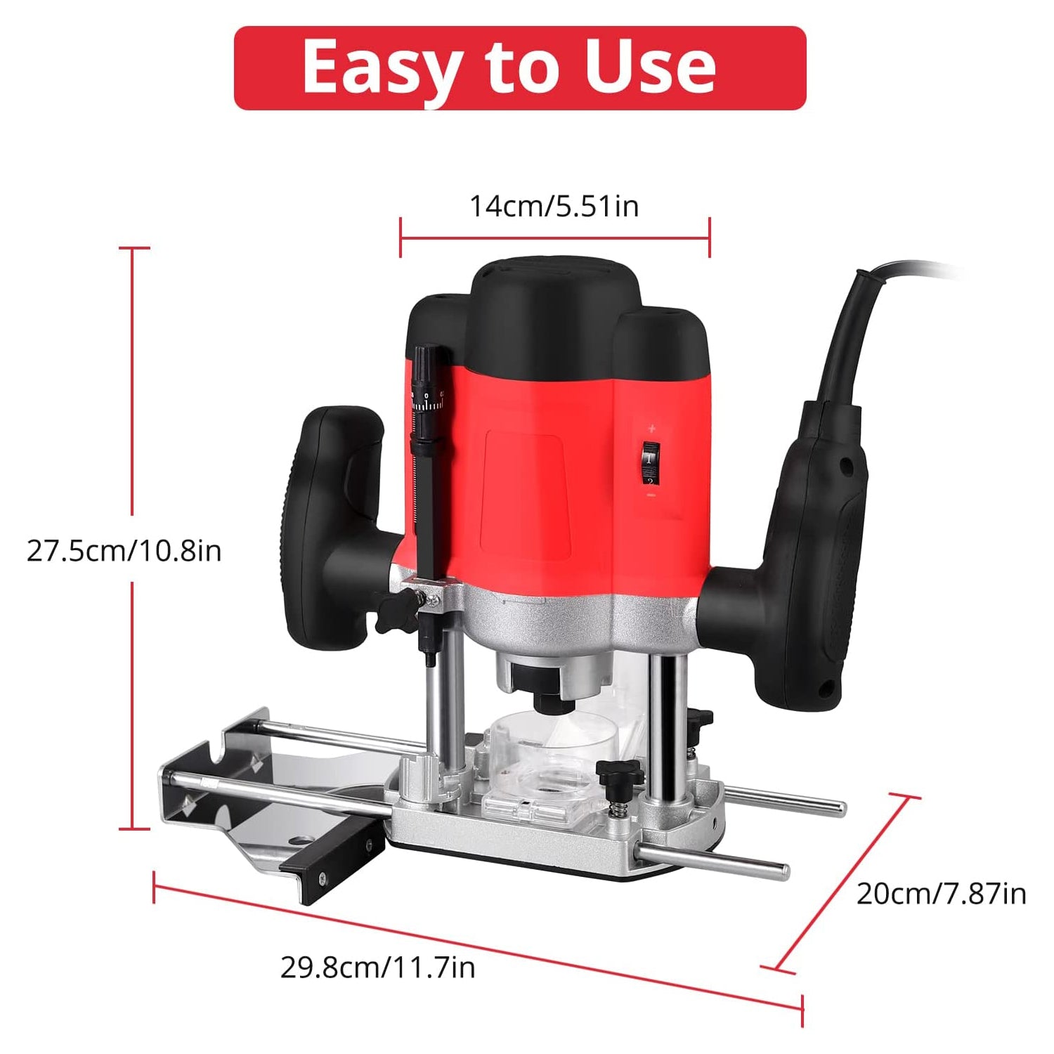 JUSTOOL 220V 1200W Electronic Wood Router Tool Set