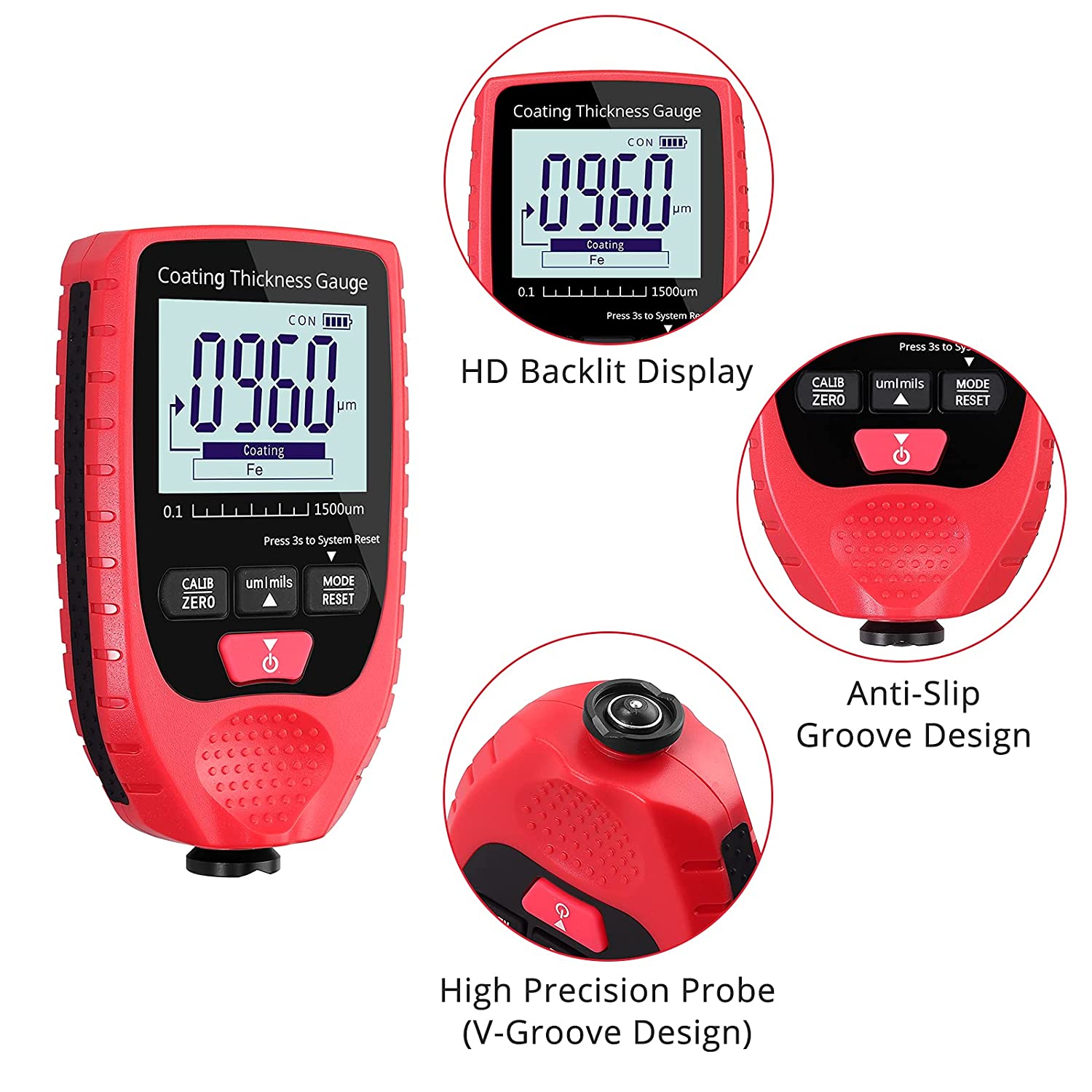 JUSTOOL Meter Handheld with Backlight LCD